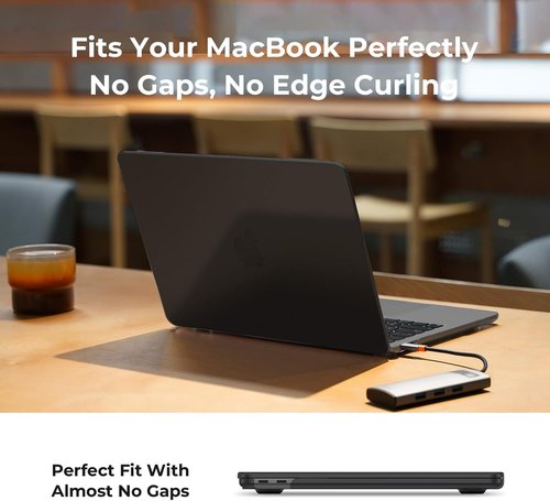 EooCoo Hard Case for MacBook Air 13.3" M1 (2021-2018) - Crystal Black with Keyboard Cover & Screen Protector