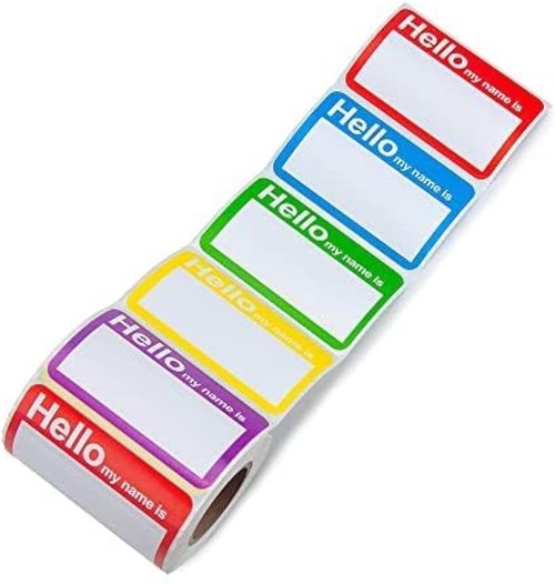 L LIKED Name Tag Labels - 400 Colorful Stickers for Kids' Clothes | 3.5" x 2.25" with Perforated Line