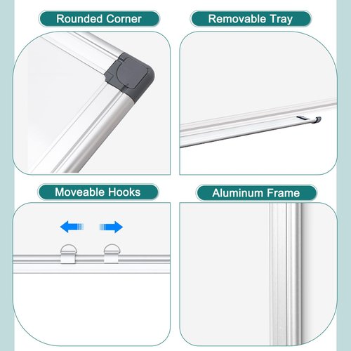 QUEENLINK Double Sided Magnetic White Board, 36"x24" Dry Erase Whiteboard for Wall with Aluminum Frame Presentation Board for School, Office and Home