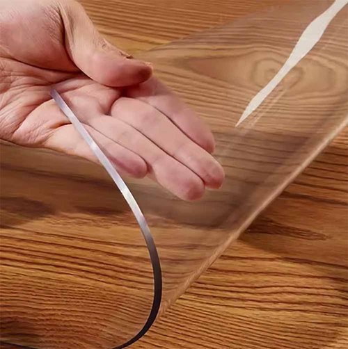 Clear Table Protector, Ultra Smooth Vinyl, Custom Clear Desk Mat Cover for Desk Top, Desk Protector Mat for Table (1.5mm Thick,19x22 inch)