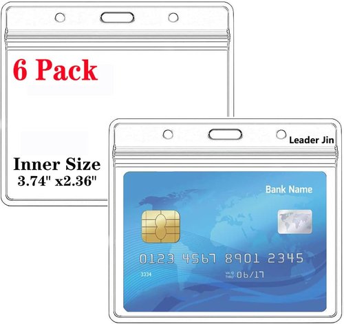 Extra Thick ID Card Badge Holder by [Brand Name] - Waterproof Resealable Zip | Small Size (2.36 x 3.74 Inches, 6 Packs)