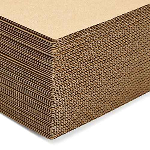 Juvale Corrugated Cardboard Sheets - 11 x 17 in, 2mm Thick, Brown, 50-Pack - Flat Packaging Inserts for Cardboard Mailers - Craft Board Projects