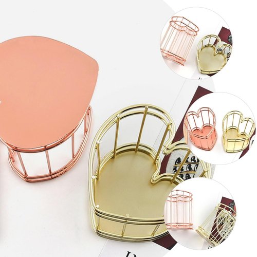 iplusmile Iron Heart Pen Holder Heart Pen Container Desk Containers Wire Makeup Brush Cup Pencil Holder Metal Pen Holder Office Desk Accessories Storage Basket Miss Stainless Steel Desktop