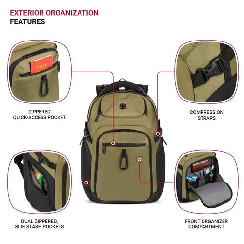 SwissGear Endure Scansmart Laptop Backpack, Olive, 17.75-Inch