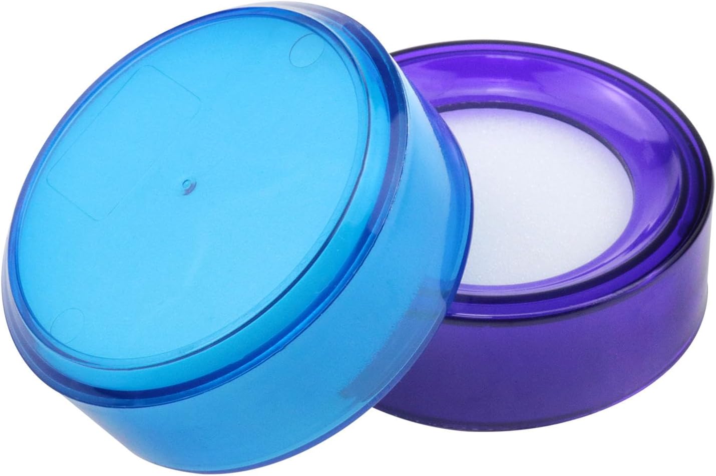 Skiennix Finger Wet Sponge | Round Plastic Cup Moistener | Purple & Blue | 4-Pack (2.75" x 2.75" x 1.06")