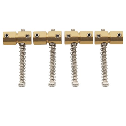 Musiclily Pro 19mm Brass Bass Bridge Saddles for 4 String PB Precision Bass JB Jazz Bass Guitar (Set of 4)