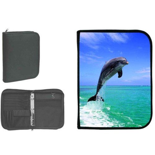 New Scuba Diving 3 Ring Zippered Log Book Binder with FREE Generic Log Insert ($12.95 Value) - Jumping Dolphin (Amphibious Outfitters)