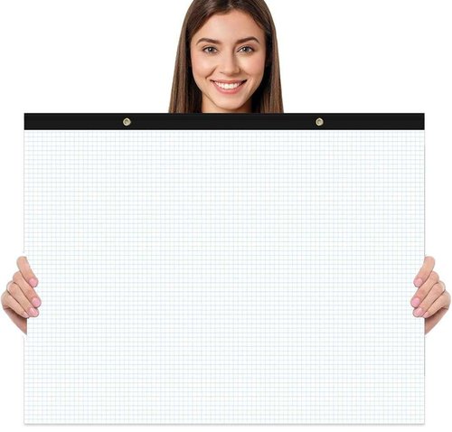 Yaridar (2-Pack) Large Engineering Graph Paper - 22" x 17" Grid Paper Notepad, 4"x4" Blue Grid 100 Sheets/200 Pages Paper for Engineer Architect Designer Mathematician Draftsman
