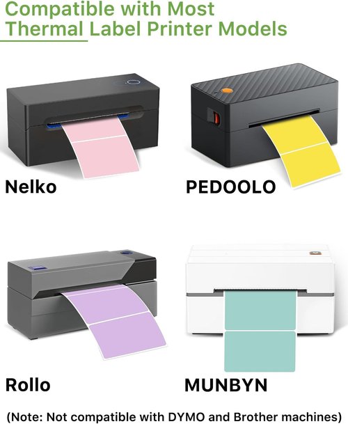 Rectangle Thermal Label Stickers - Self-Adhesive 3" x 2" Labels | Compatible with Thermal Printers, 500 Labels/Roll, White