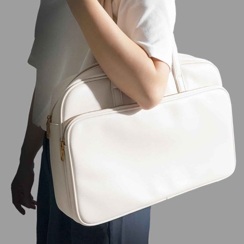 Benfan Laptop Tote for Men & Women 14Inch Computer Bags Briefcase Business Office Travel Work Handbag Carrying Bag with Large Front Pocket Color White
