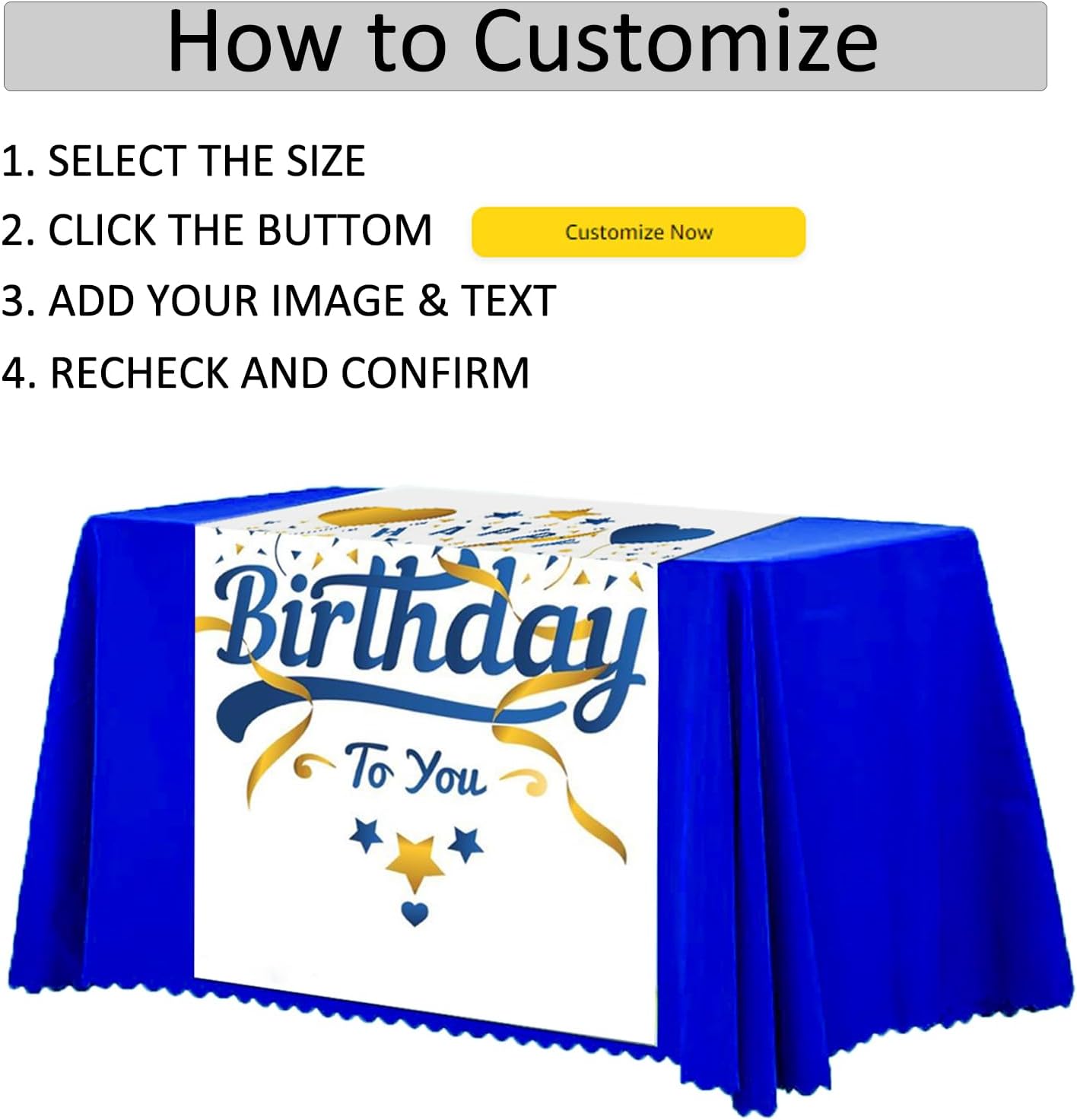 XINYIMAI Custom Table Runner - Personalize with Your Logo or Text | Perfect for Weddings, Parties, and Events