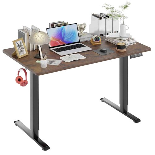 PayLessHere Electric Standing Desk 48x24 Inch Height Adjustable Computer Desk Large Space Office Desk with Headphone Holder 2 Memory Function for Home Office,Brown