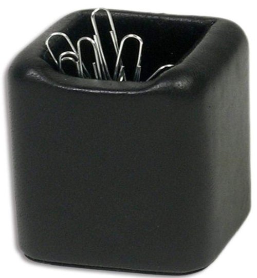 Dacasso Leather Paperclip Holder - Luxury Magnetic Paperclip Holder - Elegant Office Organization & Desk Decor - (Black)