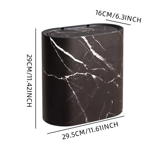 Wastebaskets, Bathroom Trashcans, Plastic Trash Can with Top Lid, Small Garbage Bin for Bathroom, Narrow Wastebasket, Modern Waste Basket for Home Indoor Hotel Kitchen Office (White)