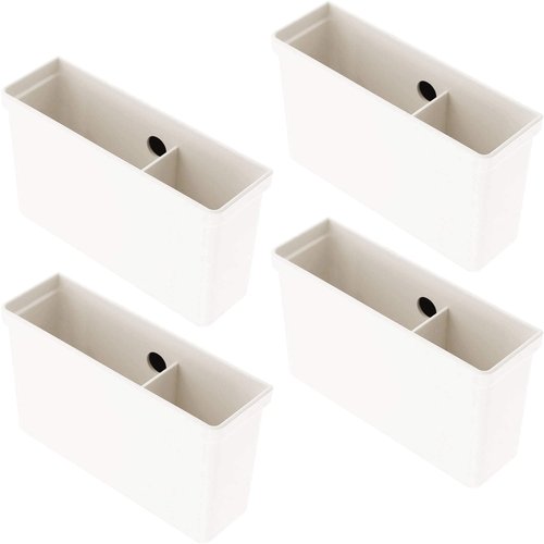 Onwon 4 Pieces Magnetic Marker Holder with 2 Compartments for Whiteboard - Pen Holder with Strong Magnet - Magnetic Dry Eraser Marker Organizer