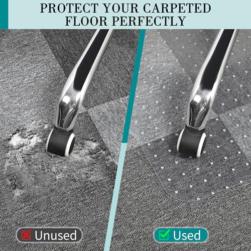BesWin Office Chair Mat for Carpet 48x30 Inches Clear - Thick, Non-Slip, Eco-Friendly