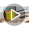 HULISEN Inclined Desk File Organizer - 5-Section Desktop File Holder, Model 1