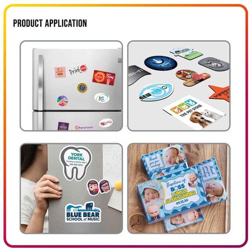 Magnetic Sheets with Adhesive Backing 8" x 10" for Crafts, DIY. 50 Strong Craft Magnets to Make Flexible Magnet Self Sticky Tapes, Strips, Squares, Sheet for School Classroom Board, Fridge, Photos