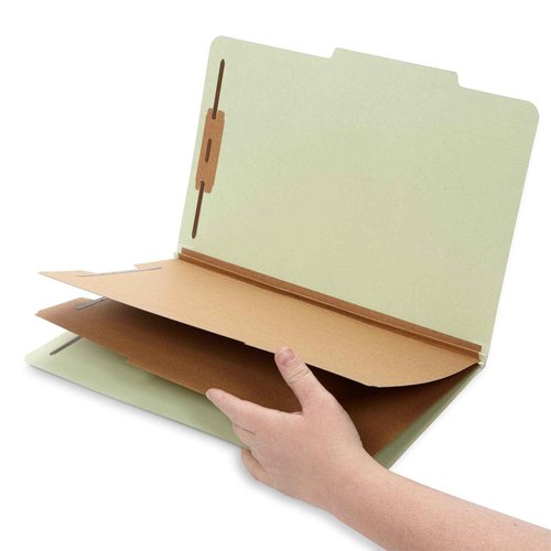 30 Legal Size Classification Folders, 2 Divider 2 Inch Tyvek Expansions, Durable 2 Prongs Designed to Organize Standard Law Client Files, Office Reports, 30 Legal Folders, Gray Green