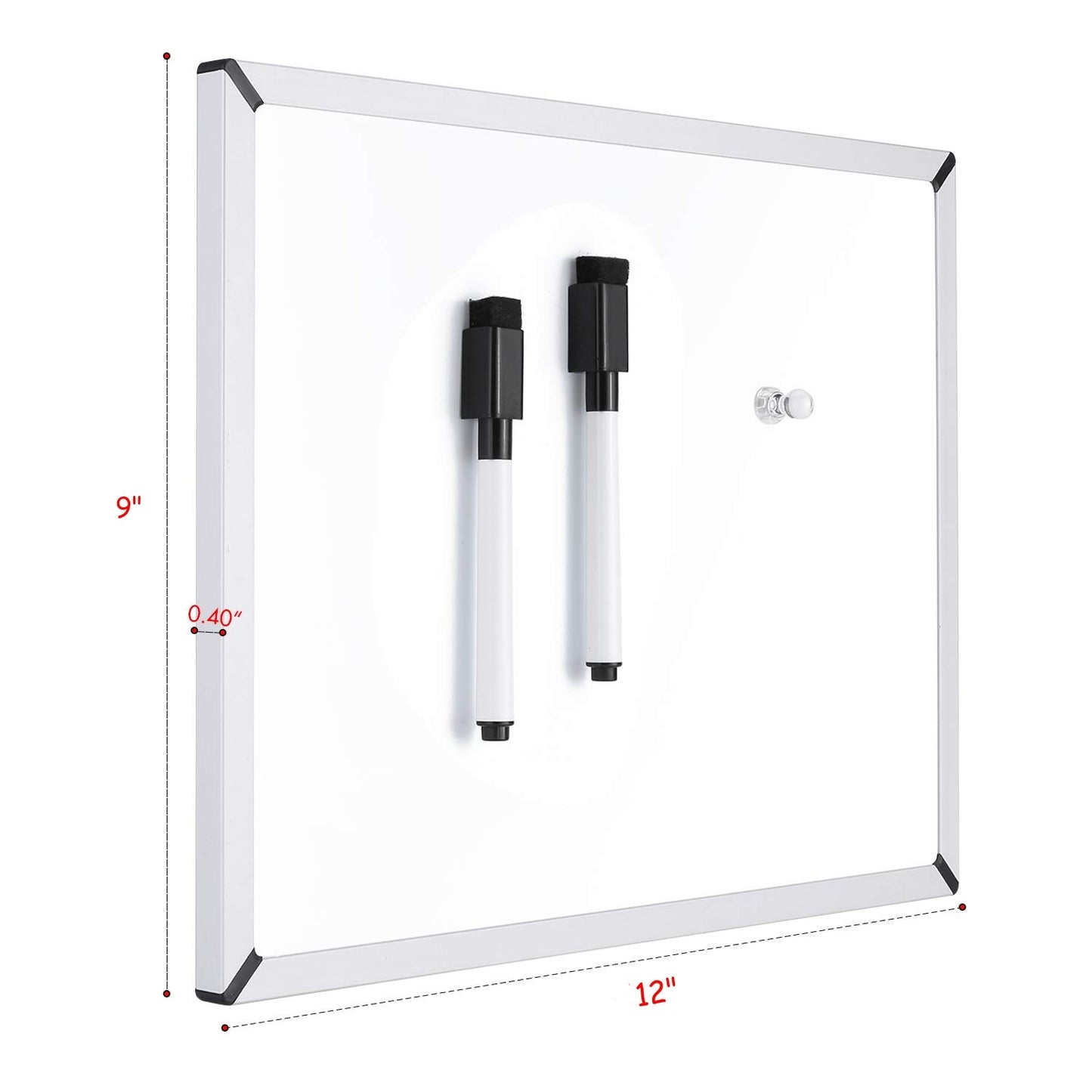 Magnetic Whiteboard, 9 x 12 Inches Double Sided Small Dry Erase Board with 2 Markers, 1 Magnet Pins, 2 Reusable Tapes and 1 Stand…