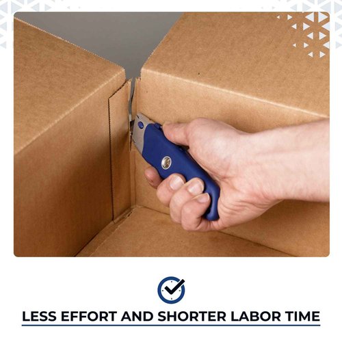 IDL Packaging IDL-210 HD Retractable Box Cutter (Pack of 6) - Heavy-Duty Knife with Push Tab and Lock Function - Handy Box Opener with Razor Blades for Cardboard, Cartons