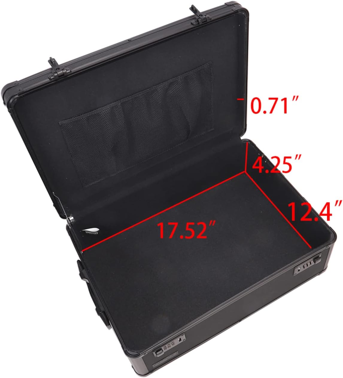 Vaultz Storage Lock Box - Lockable 6.5 x 19.25 x 13.5 Inch Trunk with Combination Lock | Black on Black