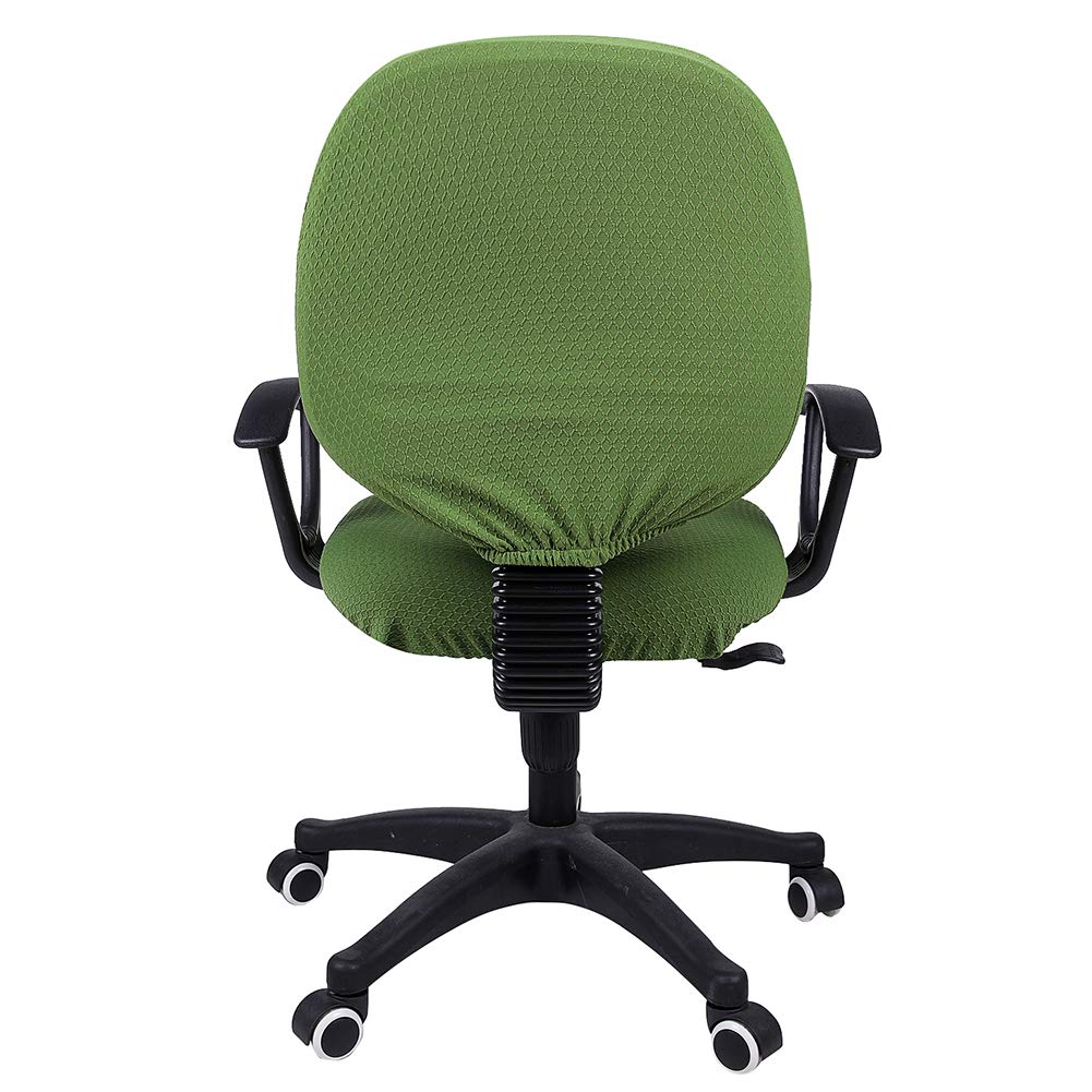 Smiry Stretch Jacquard Office Computer Chair Covers, Removable Washable Universal Desk Rotating Chair Slipcovers Protector, Seat + Backrest Cover, Olive Green