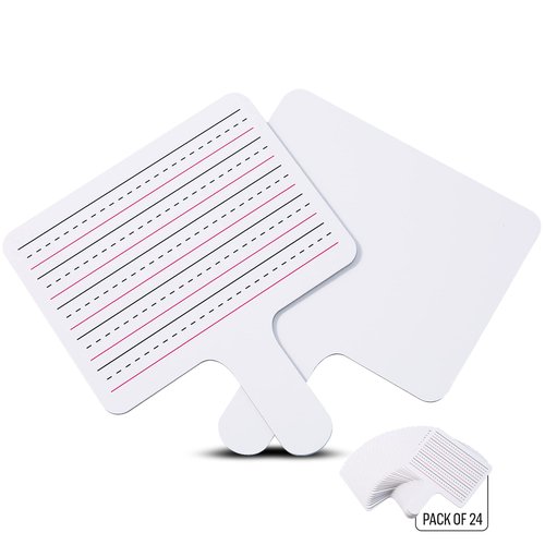 Epic Creations Dry Erase Paddles - 24 Pack 8.11 x 6.14 Inches - Double Sided Handheld Whiteboard - Dry Erase Signs - Hand Held White Board - Auction Paddles - White Board Paddles,Hand Dry Erase Board