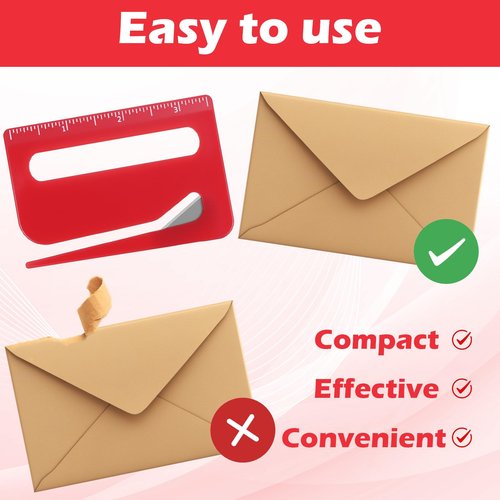 6 PCS Mail Opener Tool Envelope Opener Slitter Wrapping Paper Cutter Envelope Cutter Openers with Concealed Blade Package Openers Tool with Scale for Women Men Worker Students Home Office Postal