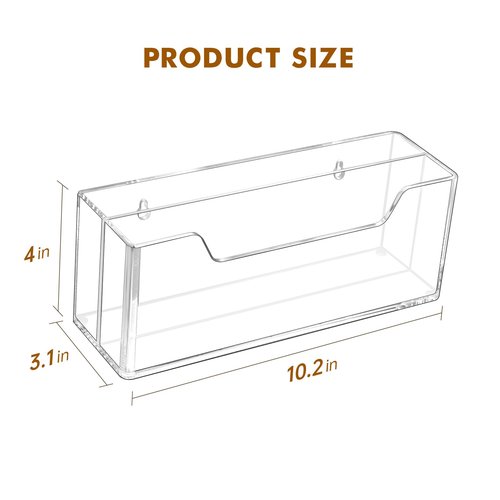 BEYGORM Acrylic Mail Organizer Wall Mounted, Hanging Letter Holder with 2 Slots for #10 Envelopes, Desk Organizer Basket for Table Home Office