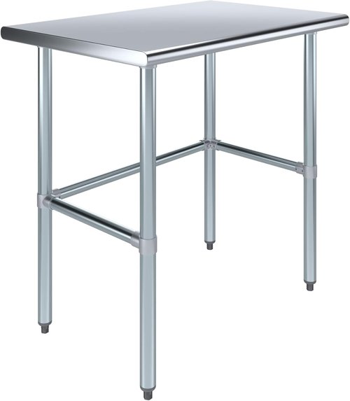 NSF Certified 24" x 14" Open Base Stainless Steel Work Table - Compact Commercial Design for Kitchens & Labs