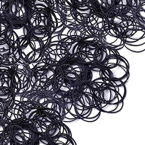 AMUU Black Rubber Bands 300pcs, 60mm Diam, 1.4mm Thick, Office/School