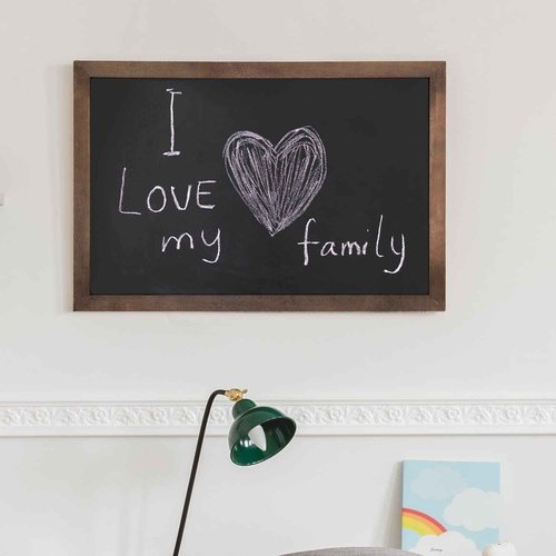 MyGift 36 x 24 Large Chalkboard Sign with Rustic Brown Wood Frame, Hanging Erasbale Menu Board, Wedding and Event Chalkboard Signage