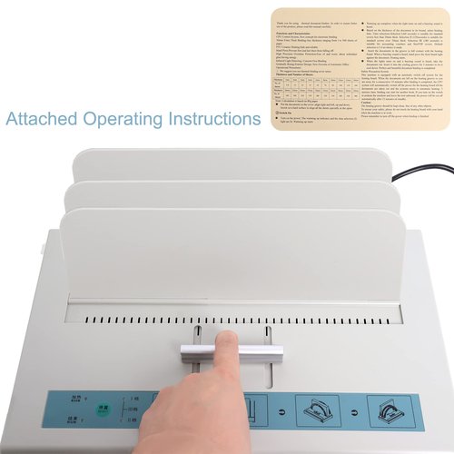 Thermal Binding Machine 500 Sheets Capacity Book Binding Material 110V Binding Machine A3(Short Edge)/A4/A5 Document Heat Binder with 10Pcs Covers (White)