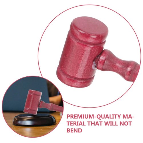 Kids Dark Red Plastic Judge Gavels - 5Pcs Courtroom Role Play Accessories Ideal for Christmas Costumes 4 33 X 1 37 X 3 14 Inch