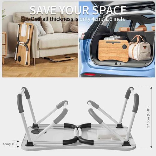 Lap Desk Bed Trays for Eating and Laptops Breakfast in Bed Tray for Sofa/Couch/Study/Reading/Writing with Cup Holder/Drawer On Low Sitting Floor Large Portable Foldable (Green)