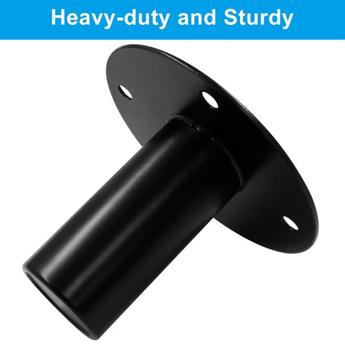 Hordion 2 pcs Speaker Stand Top Bracket, 107 * 80mm/4.21 * 3.15 Inch Metal Speaker Mounts Hat, Black Studio Speaker Mount for Stand Pole