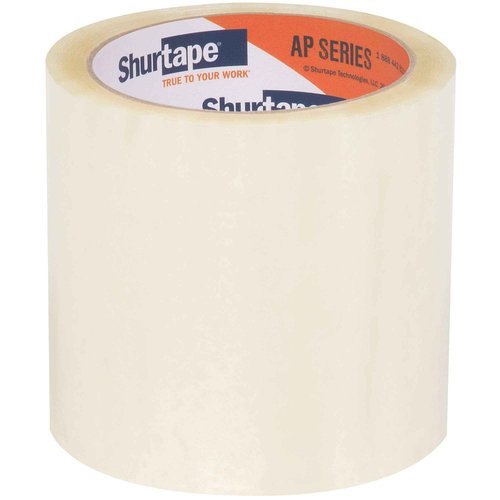 Shurtape AP 15 Shipping and Packaging Tape for Label Protection, Clear, 96mm x 66 Meter Roll, 1 Case of 18 Rolls (230970)