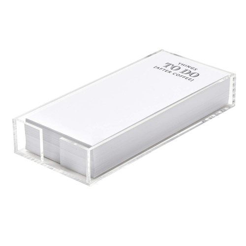 Santa Barbara Design Rectangular Acrylic Notepaper Holder with 125 Sheets Heavyweight Paper, 10" x 4.5", After Coffee