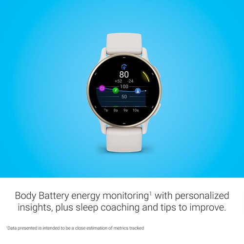 Garmin vívoactive 5, Health and Fitness GPS Smartwatch, AMOLED Display, Up to 11 Days of Battery, Ivory