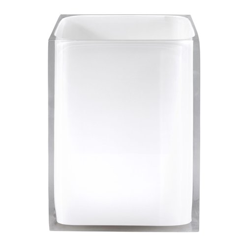IZOD - Wastebasket, Decorative Trash Can, Durable, Dorm Room Essentials, Modern Home Decor (Marina Collection, White)