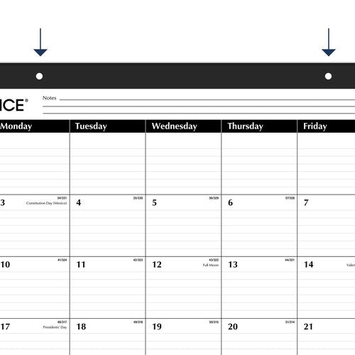 AT-A-GLANCE 2025 Desk Calendar, Desk Pad, 21-3/4" x 17", Large, Ruled Blocks, Monthly (SK250025)