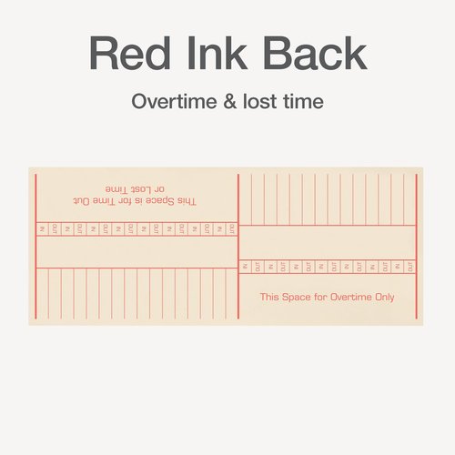TOPS Time Cards, Weekly, 2-Sided, Named Days, 3-3/8" x 8-1/4", Manila, Green/Red Print, 500-Count (1260)