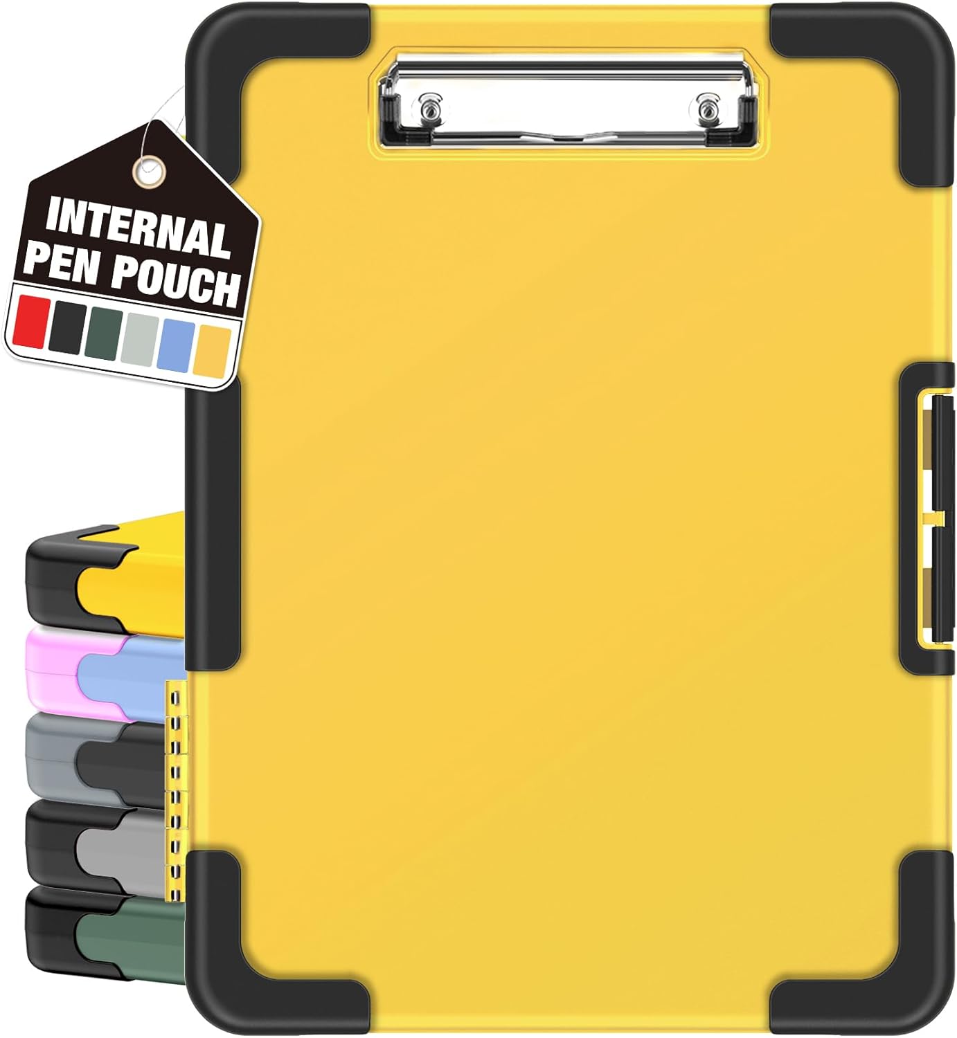 Sooez Toughest Clipboard - Heavy Duty Plastic with Storage & Pen Pouch | A4/Letter Size 8.5x11”