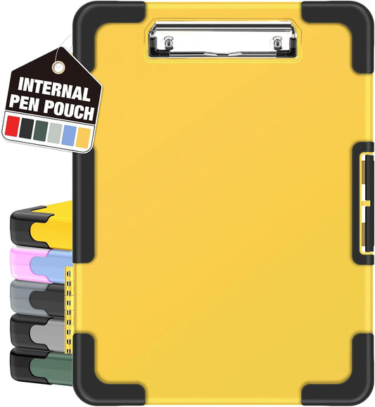 Sooez Toughest Clipboard - Heavy Duty Plastic with Storage & Pen Pouch | A4/Letter Size 8.5x11”