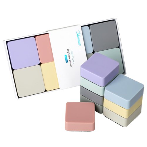 Ddaowanx Dry Erase Erasers, 2"x2",8 Pcs Aesthetics Magnetic Mini Eraser for Refrigerator Whiteboard,Classroom Teacher Supplies (8 Pack/ 8 Color)