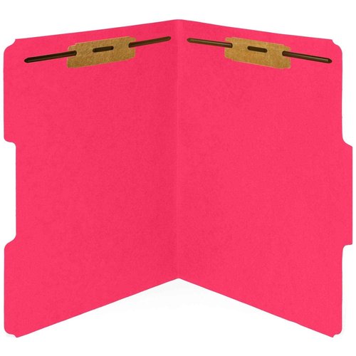 50 Red Fastener File Folders - 1/3 Cut Reinforced Tab - Durable 2 Prongs Bonded Fastener Designed to Organize Standard Medical Files, Law Client Files, Office Reports - Letter Size, Red, 50 Pack