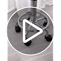 KKTONER PU Leather Modern Rolling Stool with Low Back, Height Adjustable, 360° Swivel, Footrest – Black