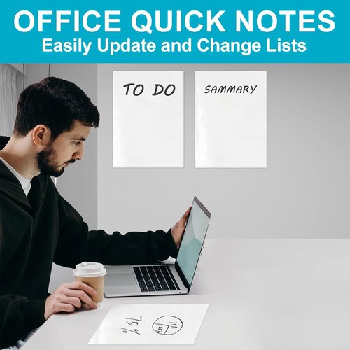 Dry Erase Board Sticker | Removable Whiteboard Sheets - 8.27''x11.69'' for Home & Office (White - 2 Pcs)