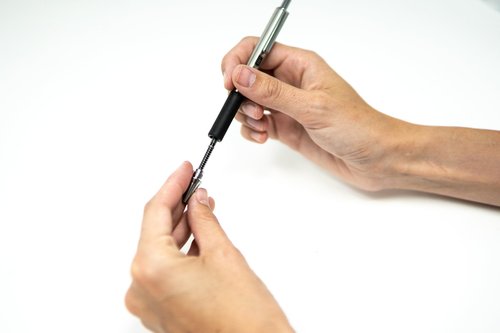 Zebra Pen F-402 Stainless Steel Retractable Ballpoint Ink Pens 12-Pack, Blue Ink, 0.7mm Fine Point, Easy-Glide Ink, Non-Slip Grip, Metal Clip, Refillable With F-Refill (29220)